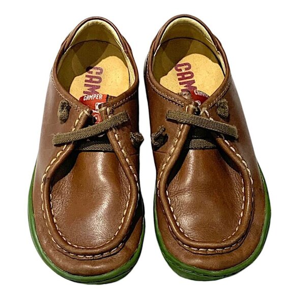 CAMPER Brown Leather Moccasin Shoes Size 12 - Picture 1 of 10